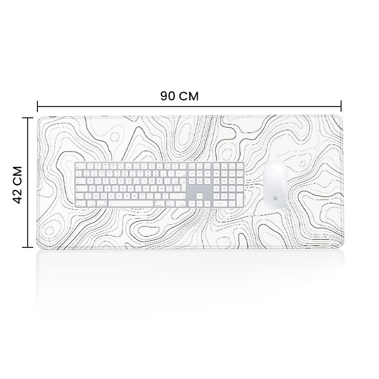 White Topography Premium Desk Mat | Gaming mat