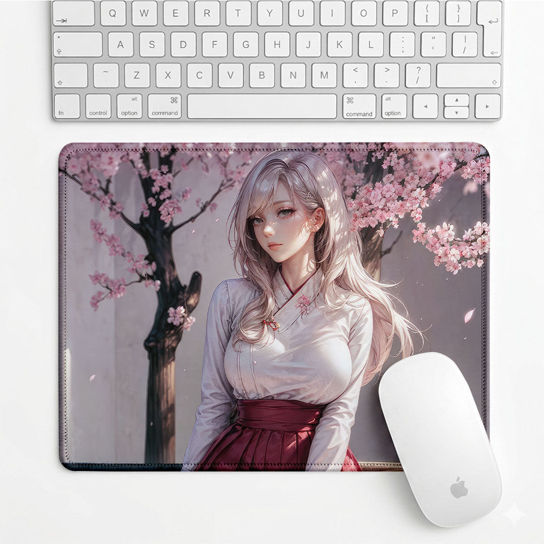 Cherry Blossom Anime Mouse Pad – 7×9 Inch Aesthetic Mouse Pad | Smooth Surface | Anti-Slip Base